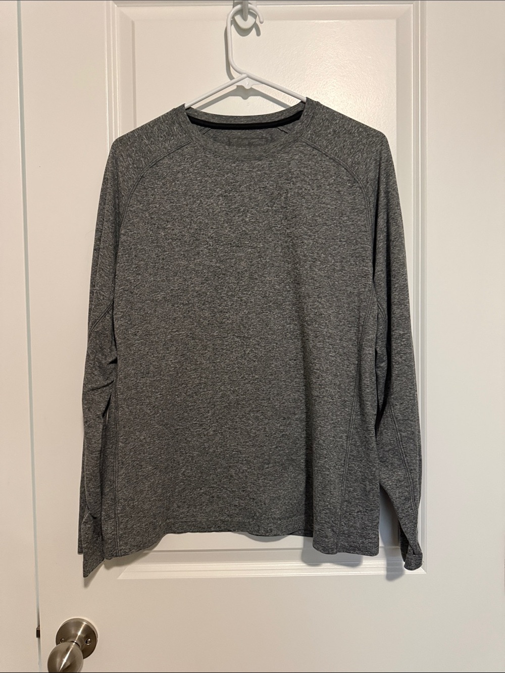 Eddie Bauer Men's Long-Sleeve Crew in Heather Gray